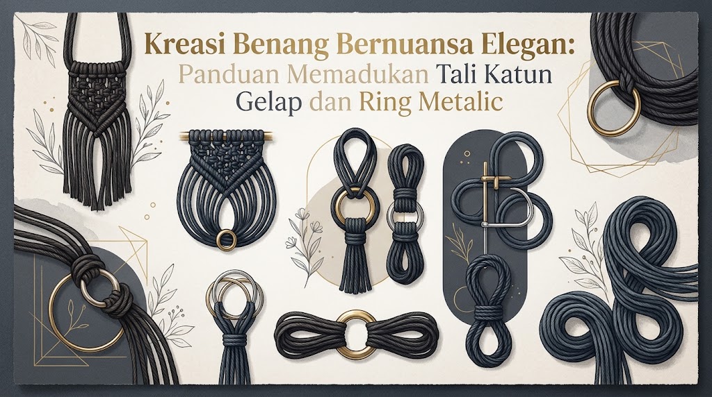 Kreasi Benang Bernuansa Elegan: Panduan Memadukan Tali Katun Gelap dan Ring Metalic